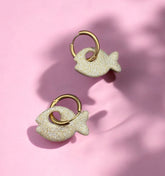 Boucles d'oreilles créoles poisson Aqua